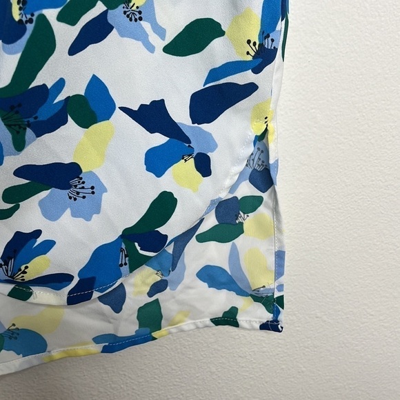 Rachel Zoe Blue Yellow Floral Button Up Oversized Shirt Sz L - Picture 3 of 6